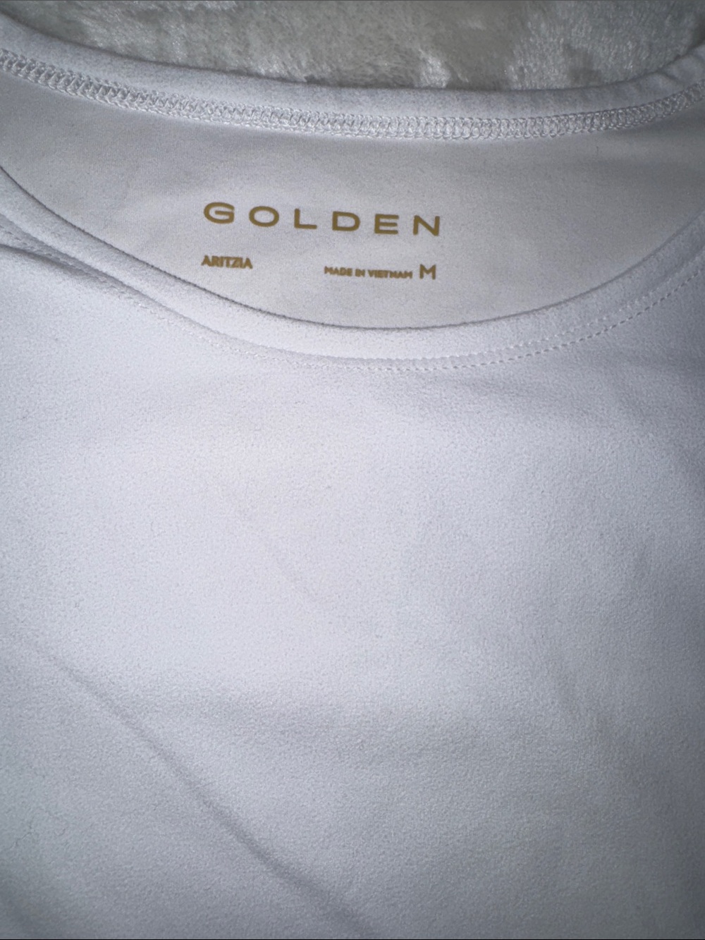 Golden by Aritzia White Long-Sleeve Crewneck Top